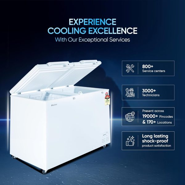 Haier HFC-400DM5 383 Litre Convertible Double Door Deep Freezer with 5 Star, White