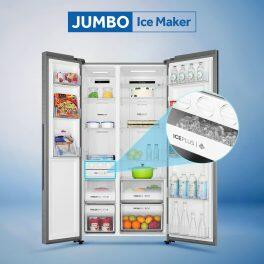 Haier 602 Litre Side by Side Refrigerator, Shiny Steel (HRS-682SS)