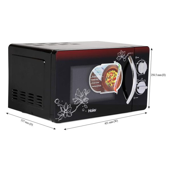 Haier HIL2001MFPH, 20 Litre Solo Microwave Oven with 6 Multi Power Level and Keep Warm Feature, Black