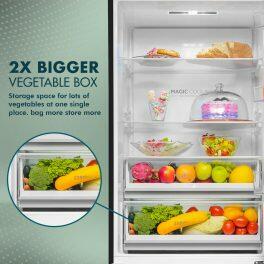 Haier 445 Litre 2 Star Bottom Mount Refrigerator, Black Glass (HRB-4952CKG)