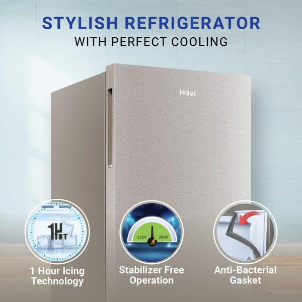 Haier 190 Litre 5 Star Single Door Refrigerator, Inox Steel (HRD-2105BIS)