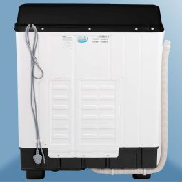 Haier HTW85-178BK, 8.5 KG Semi Automatic Machine with Softfall Close Door and Vortex Pulsator, Black