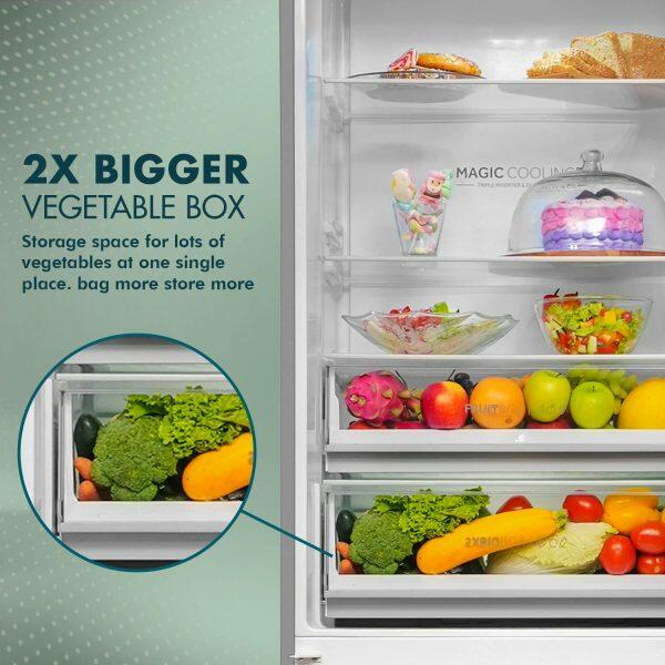 Haier 445 Litre 2 Star Bottom Mount Refrigerator, Inox Steel (HRB-4952BIS)