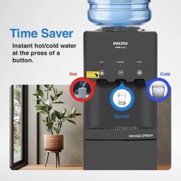 Voltas Pearl RB, Water Dispenser with 20 Litre Refrigerator with 3 Tap Cold, Hot and Normal, Black