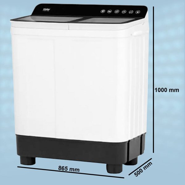 Haier HTW85-178BK, 8.5 KG Semi Automatic Machine with Softfall Close Door and Vortex Pulsator, Black