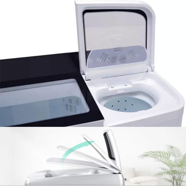 Haier HTW85-178BK, 8.5 KG Semi Automatic Machine with Softfall Close Door and Vortex Pulsator, Black