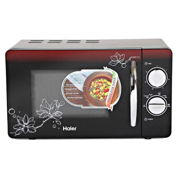 Haier HIL2001MFPH, 20 Litre Solo Microwave Oven with 6 Multi Power Level and Keep Warm Feature, Black