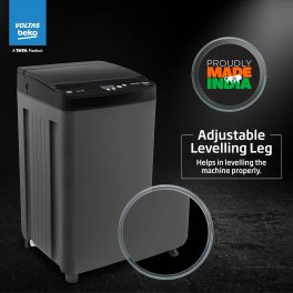 Voltas Beko WTL6504UEA, 6.5 KG Fully Automatic Top Load Machine with Double Waterfall and Toughened Glass, Dark Grey