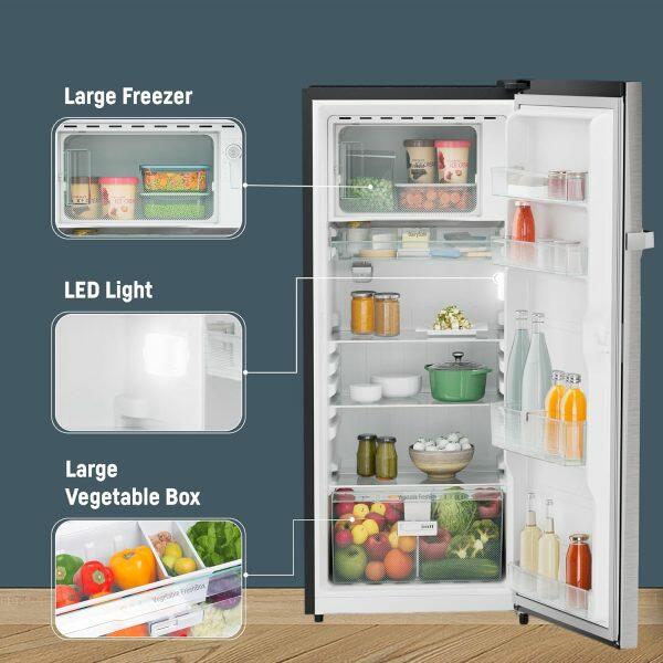 Liebherr DNBSIC 1911, 191L 3 Star Inverter, Direct Cool Single Door Refrigerator, 20 Years Warranty on Compressor, Freezer 22 L, Silver Steel