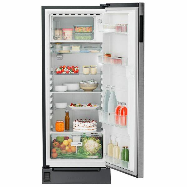 Liebherr DFPSIC 2221, 222L 3 Star Inverter,Direct Cool, Handsfree Open with Foot Pedal base drawer, Single Door Refrigerator,20 Yrs Warranty on Compressor, Silver Steel