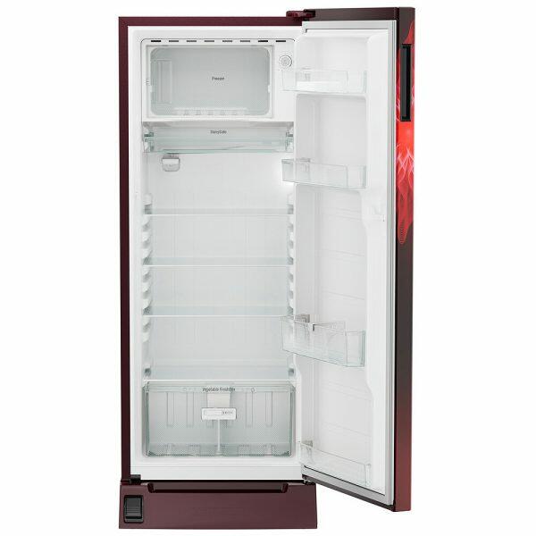 Liebherr DFPRMC 2021, 202L 3 Star Inverter, Direct Cool Single Door Refrigerator, Handsfree, Foot Pedal, Base Drawer,Bar Handle, 20 Years Warranty on Compressor, Red Majestic