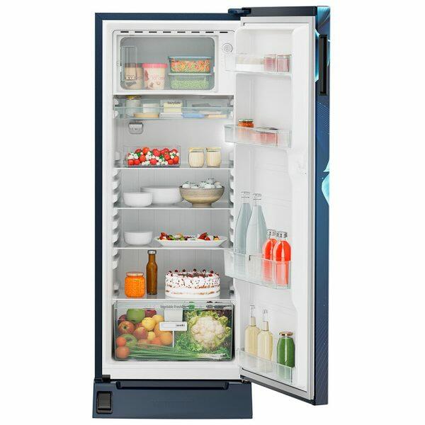Liebherr DFPiDC 2221, 222 L in 3 star Pure Single-door refrigerator with iCoolTouch UI,Handsfree, Foot Pedal, Base Drawer, 20 Years Warranty on Compressor, Blue Divine
