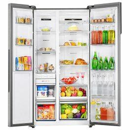 Haier 602 Litre Side by Side Refrigerator, Shiny Steel (HRS-682SS)