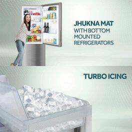 Haier 237 Litre 2 star Bottom Mount Refrigerator, Moon Silver (HRB-2872BMS)