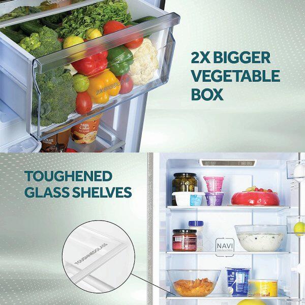 Haier 237 Litre 2 star Bottom Mount Refrigerator, Moon Silver (HRB-2872BMS)