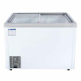 Haier HFC-300GM5 Double Door Glass Top Deep Freezer with 5 Star, White