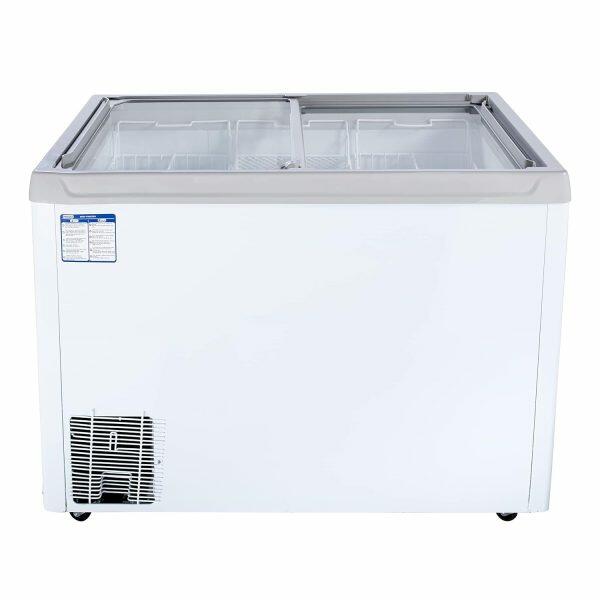 Haier HFC-300GM5 Double Door Glass Top Deep Freezer with 5 Star, White