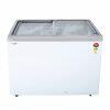 Haier HFC-300GM5 Double Door Glass Top Deep Freezer with 5 Star, White