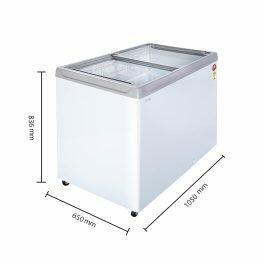 Haier HFC-300GM5 Double Door Glass Top Deep Freezer with 5 Star, White