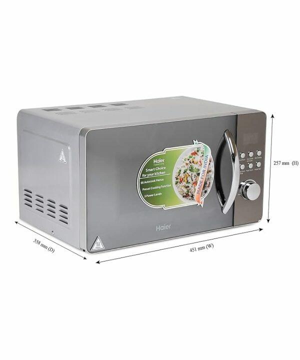 Haier HIL2001CSSH, 20 Litre Convection Microwave Over with Mirror Glass Design and 66 Auto Cook Menu, Silver