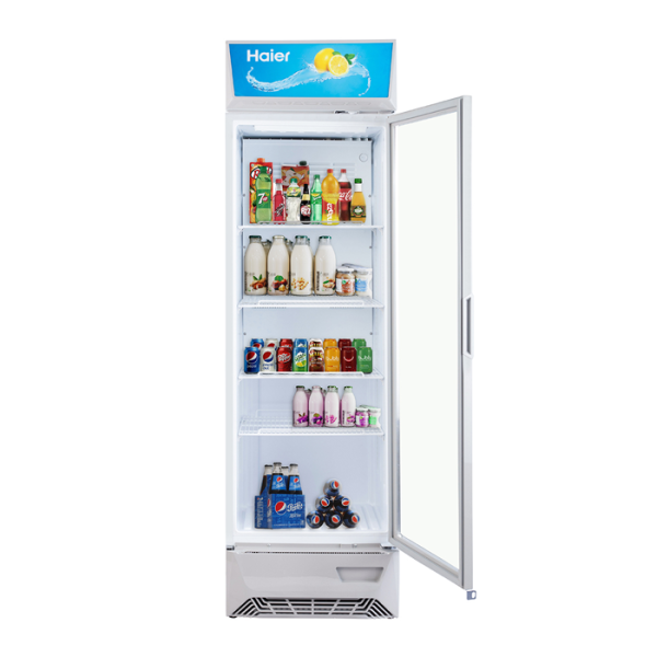 Haier HVC-425GHC Single Door Visi Cooler, White