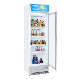 Haier HVC-425GHC Single Door Visi Cooler, White