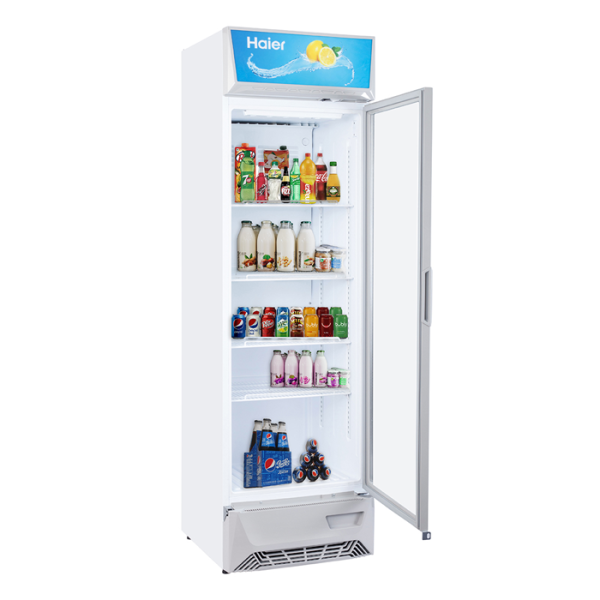Haier HVC-425GHC Single Door Visi Cooler, White