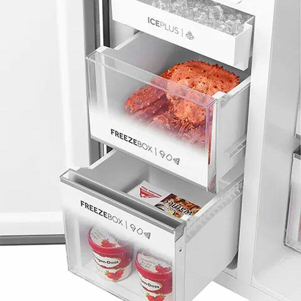 Haier 602 Litre Side by Side Refrigerator, Shiny Steel (HRS-682SS)