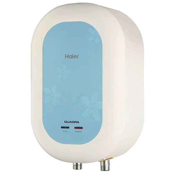 Haier EI3V-C1, 3 L 5 Star Instant Water Heater, 3 KW Water Geyser for Home No Weld Glass lined Tank, ABS Body, Indicating Light Advanced Multi-Layered Safety, High Rise Compatible, White-Blue