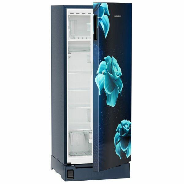 Liebherr DFPiDC 2221, 222 L in 3 star Pure Single-door refrigerator with iCoolTouch UI,Handsfree, Foot Pedal, Base Drawer, 20 Years Warranty on Compressor, Blue Divine