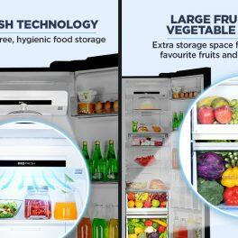 Haier 598 Litre Triple Door Side by Side Refrigerator, Black Glass (HRT-683KG)