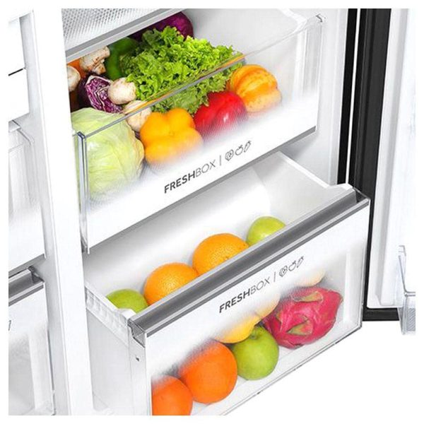 Haier 602 Litre Side By Side Refrigerator, Black Steel (HRS-682KS)