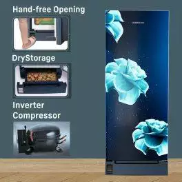 Liebherr DFPLMC 2021, 202L 3 Star Inverter, Direct Cool Single Door Refrigerator, 20 Years Warranty on Compressor, Freezer 22 L, Blue Mystic