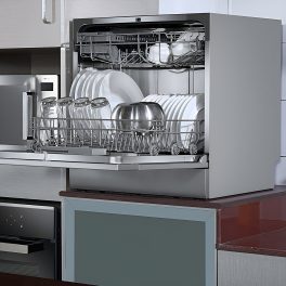 Voltas DT8S, 8 Place Table Top Dishwasher wih 6 Wash Program, 2 Wash Level and Intensive 70 Degree Wash, Silver