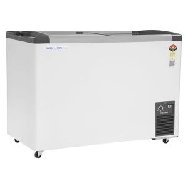 Voltas GT340, 275 Litre Glass Top Deep Freezer with 5 Star Rating and Inbuilt LED Lights, White