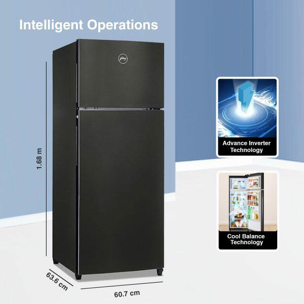 Godrej 294L 3 Star Double Door Refrigerator (EONVALOR 310C, Fossil Steel)