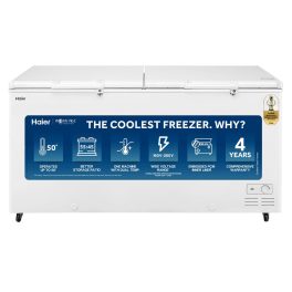 Haier HFC-550CM5, 550 Litre Combo Chest Freezer with Dual Condensor and Two Seperate Compartment with Interior Light, White