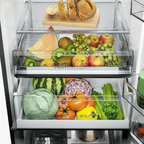 Haier 355 Litre 3 Star Double Door Refrigerator, Mirror Glass (HRB-4053BIS-P)