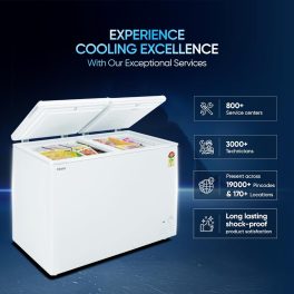 Haier HFC-320DM5 301L Double Door Convertible Deep Freezer with 5 Star, White