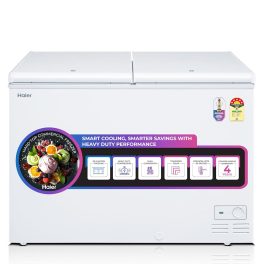 Haier HFC-320DM5 301L Double Door Convertible Deep Freezer with 5 Star, White