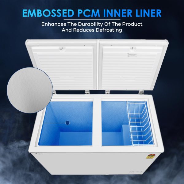 Haier HFC-550CM5, 550 Litre Combo Chest Freezer with Dual Condensor and Two Seperate Compartment with Interior Light, White