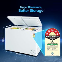 Haier HFC-320DM5 301L Double Door Convertible Deep Freezer with 5 Star, White