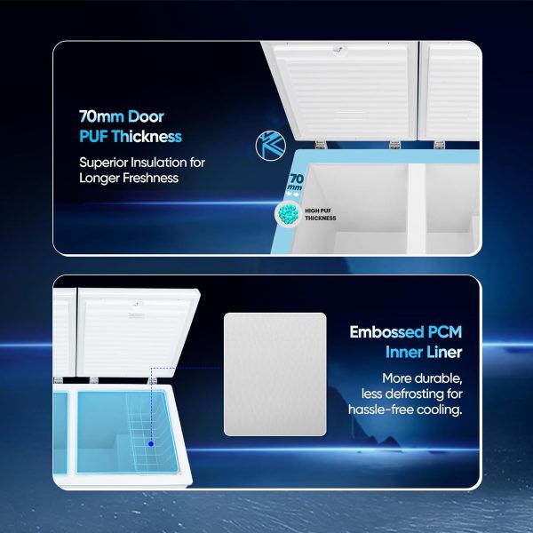 Haier HFC-320DM5 301L Double Door Convertible Deep Freezer with 5 Star, White