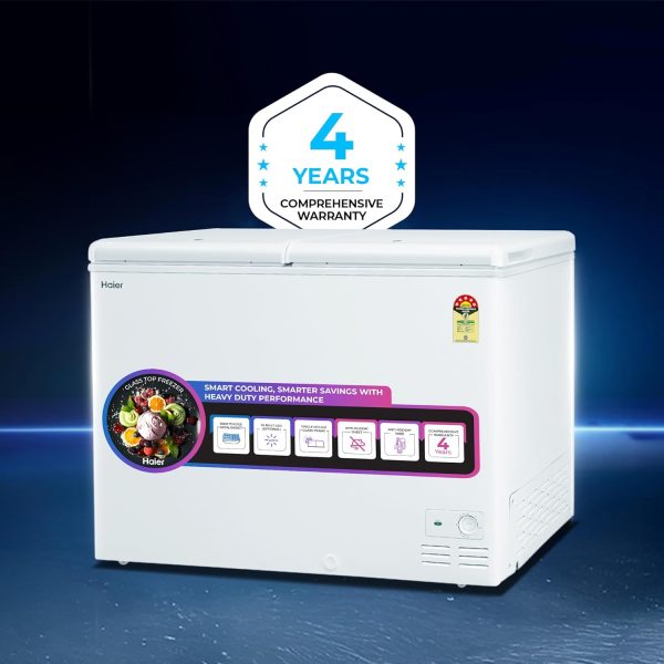 Haier HFC-320DM5 301L Double Door Convertible Deep Freezer with 5 Star, White