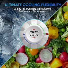 Haier HFC-550CM5, 550 Litre Combo Chest Freezer with Dual Condensor and Two Seperate Compartment with Interior Light, White