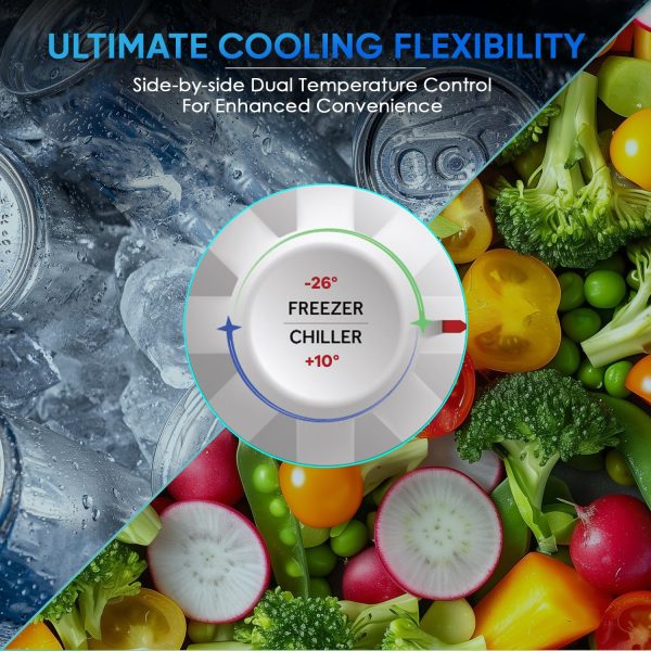 Haier HFC-550CM5, 550 Litre Combo Chest Freezer with Dual Condensor and Two Seperate Compartment with Interior Light, White