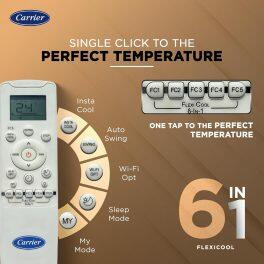 Carrier 24K 3S Durawhite 2 Ton 3 Star Non-Inverter Split AC with Refrigerant Leakage Detector, White