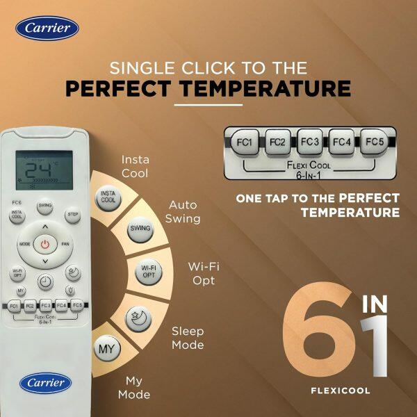 Carrier 24K 3S Durawhite 2 Ton 3 Star Non-Inverter Split AC with Refrigerant Leakage Detector, White