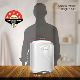 AO Smith Elegance Prime, 10 Litre Vertical Geyser with 5 Star Rating and Bluediamond lined Tank, White