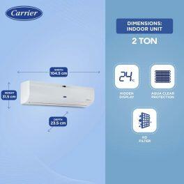 Carrier 24K 3S Durawhite 2 Ton 3 Star Non-Inverter Split AC with Refrigerant Leakage Detector, White